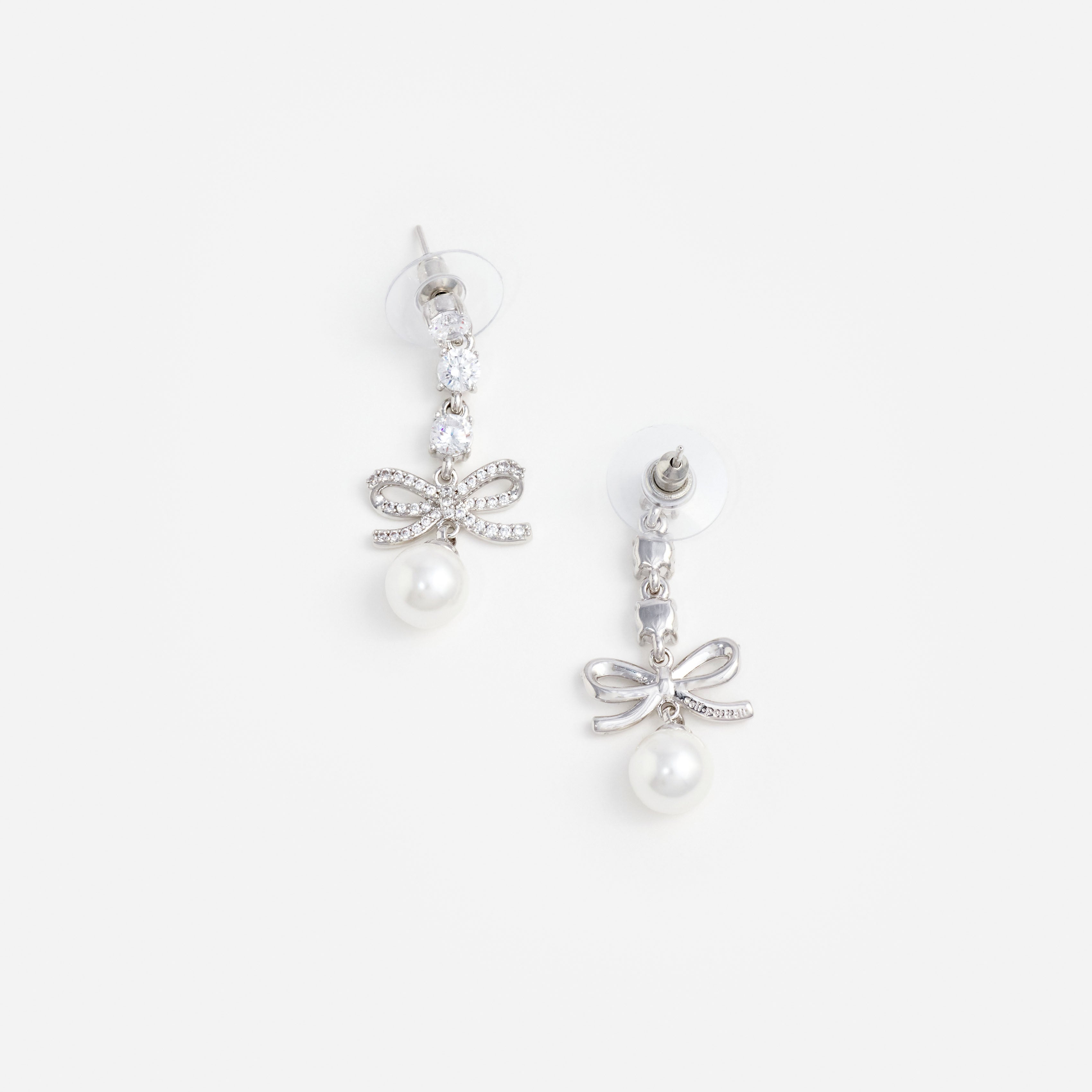 Bow Crystal Charm Earring
