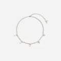 Crystal Bow Pearl Charm Necklace