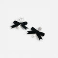 Pearl Black Bow Earring