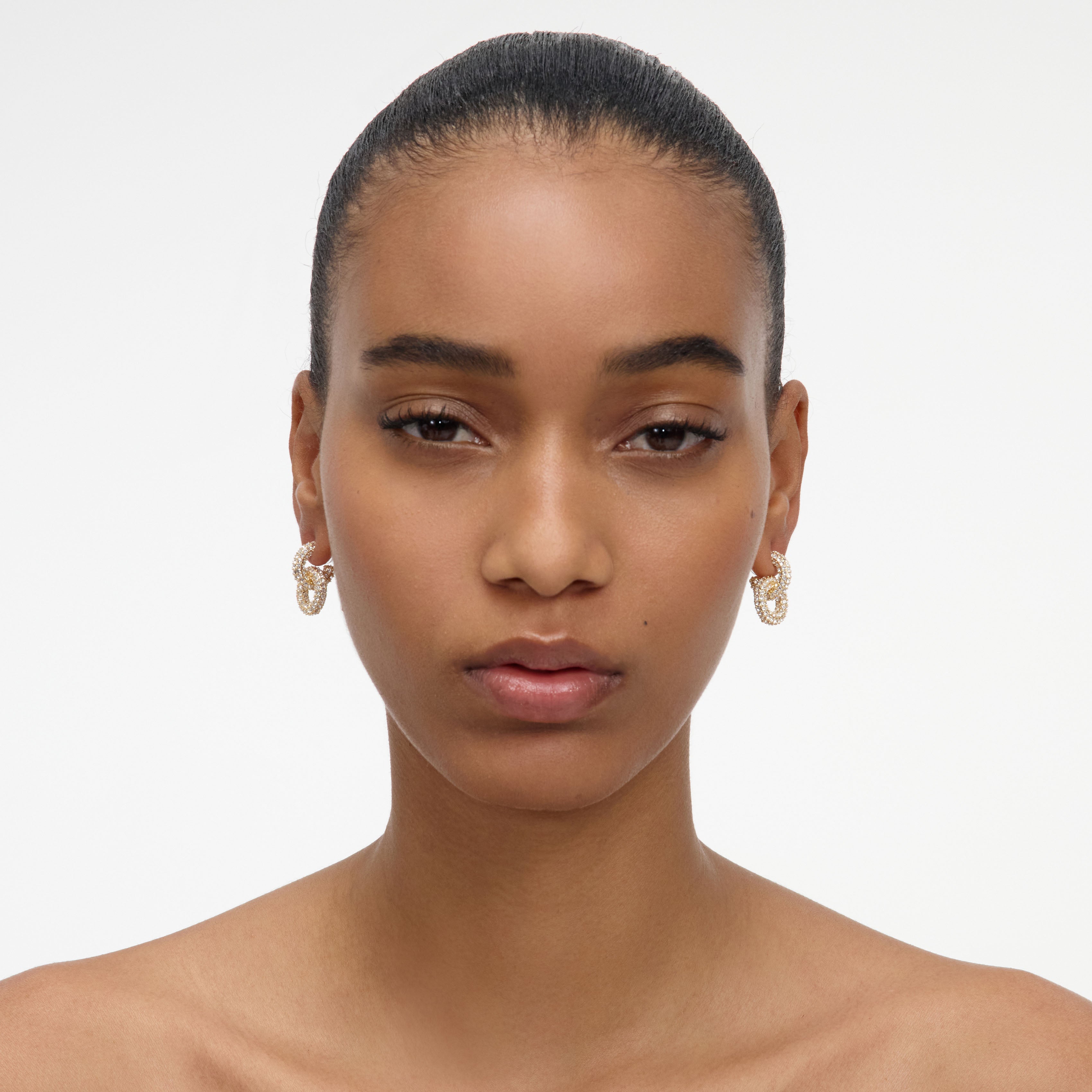 Gold Small Crystal Hoop Earring