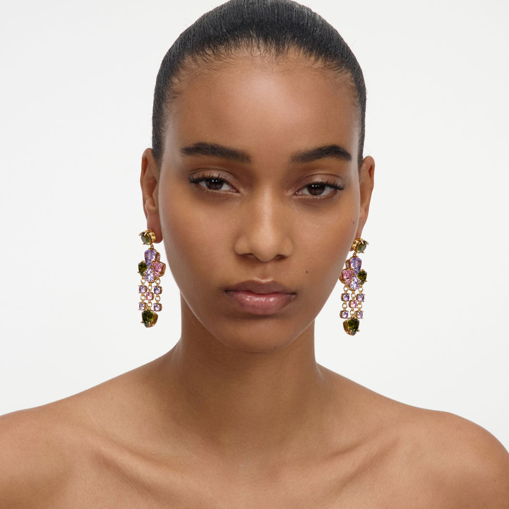 Multi Crystal Droplet Earring