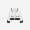 Cream Knit Contrast Trim Cardigan