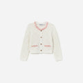 Cream Diamond Knit Cardigan