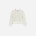 Cream Diamond Knit Cardigan