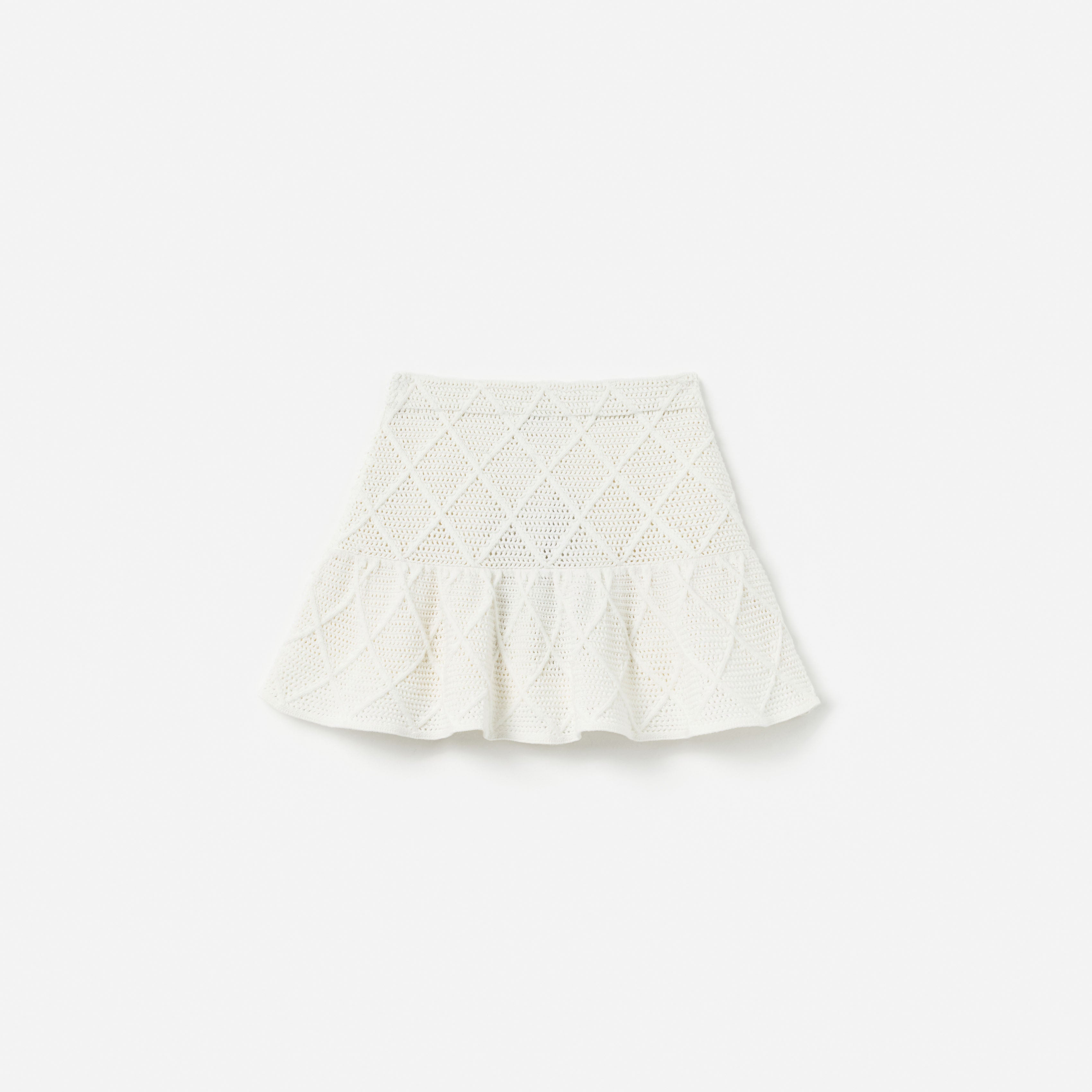 Cream Diamond Knit Skirt
