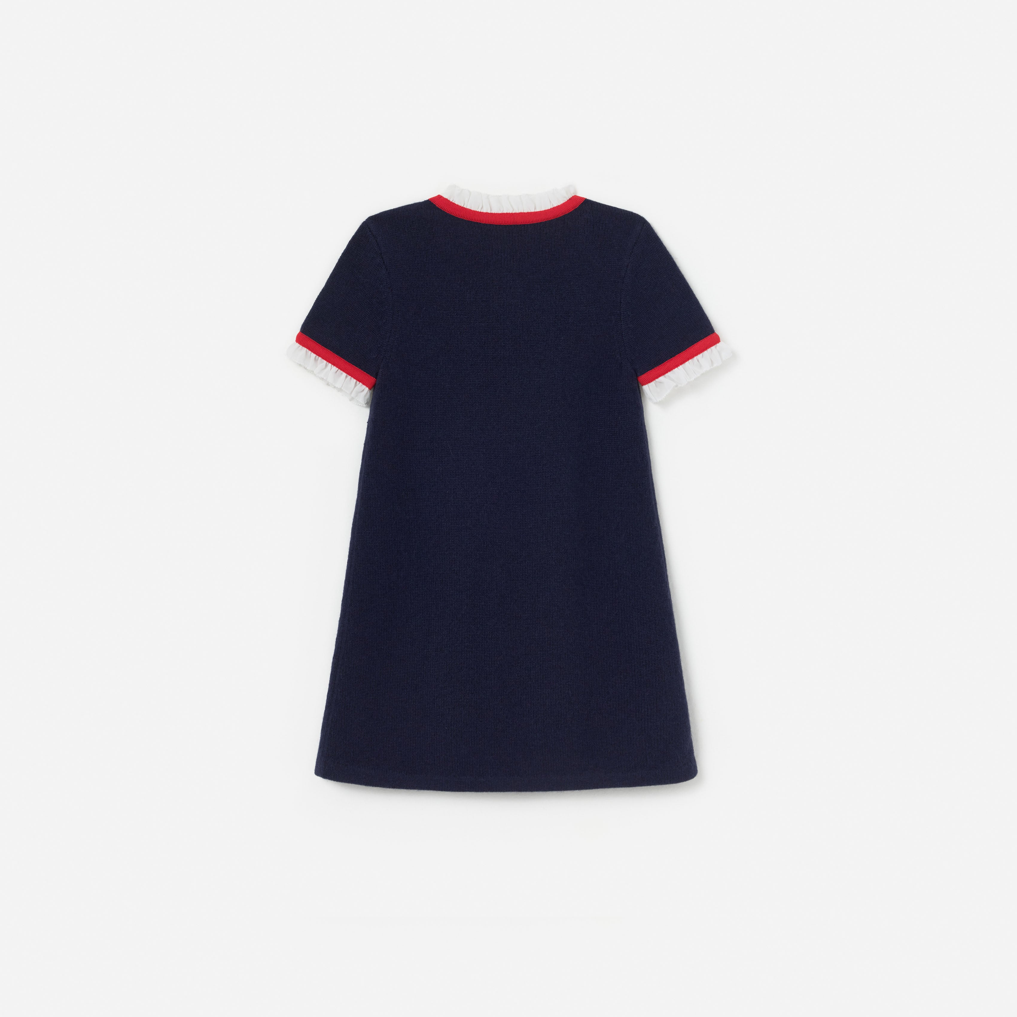 Navy Wool Frill Knit Dress
