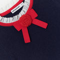 Navy Wool Frill Knit Dress