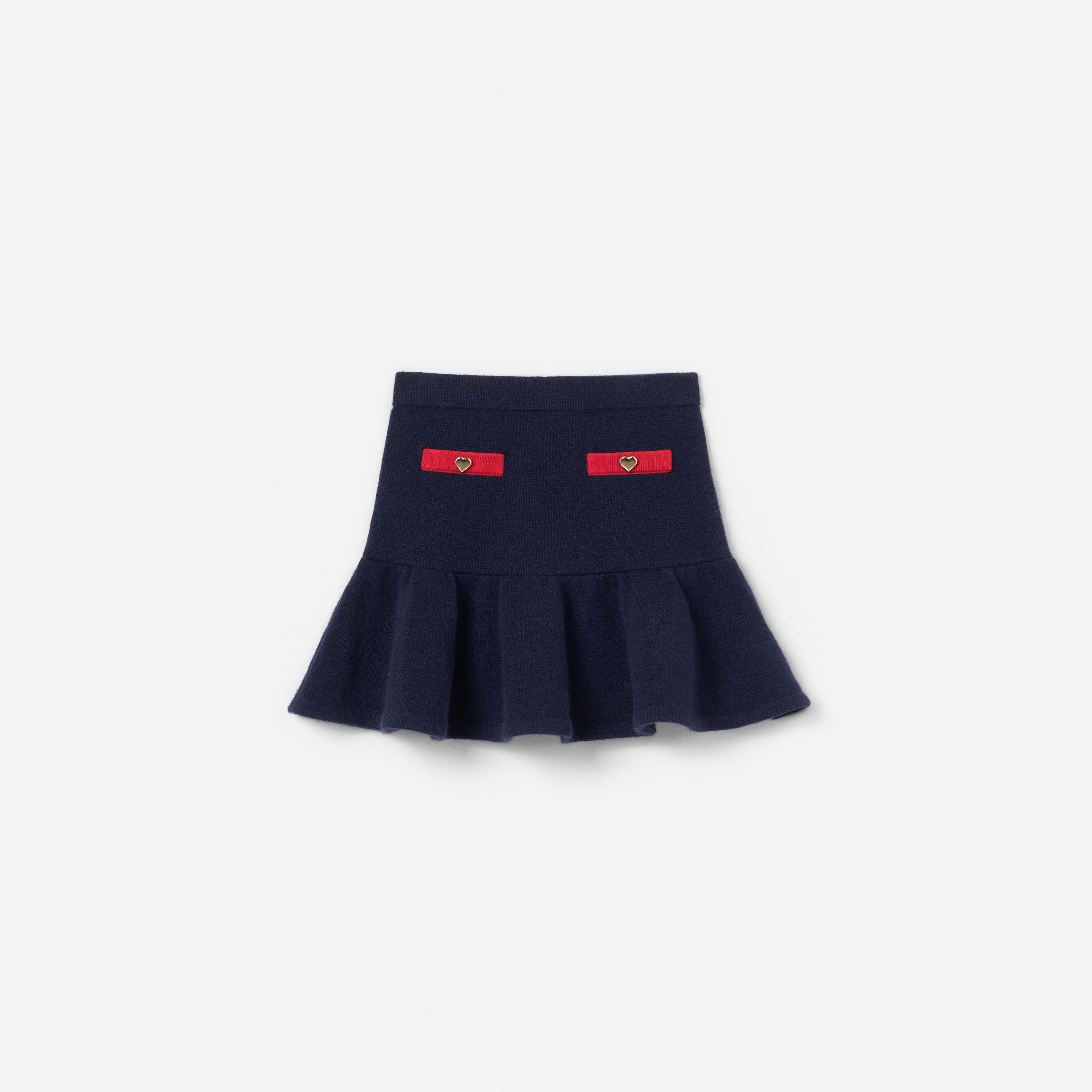 Navy Wool Knit Skirt