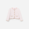 Pink Boucle Braided Trim Jacket