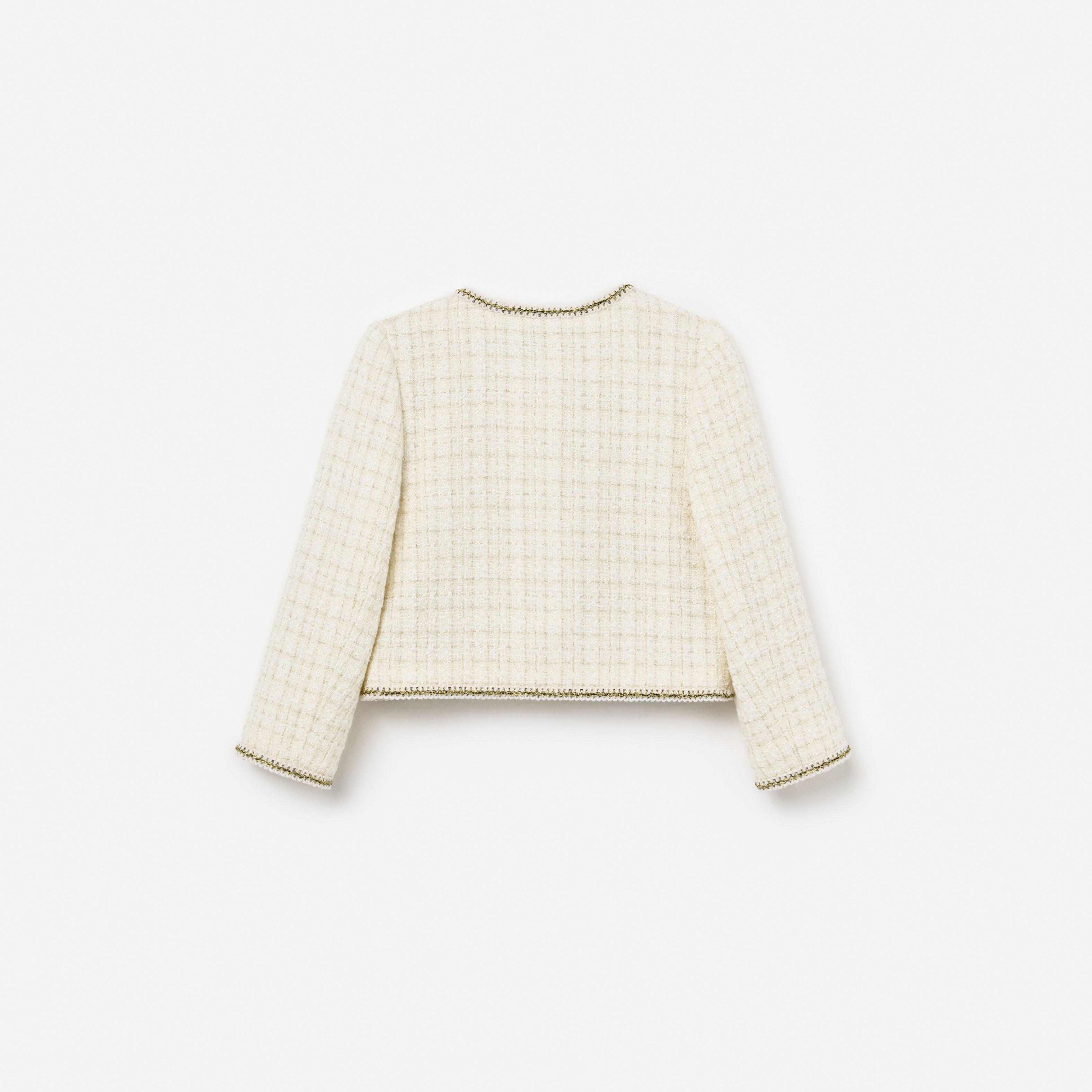 Cream Boucle Bow Jacket