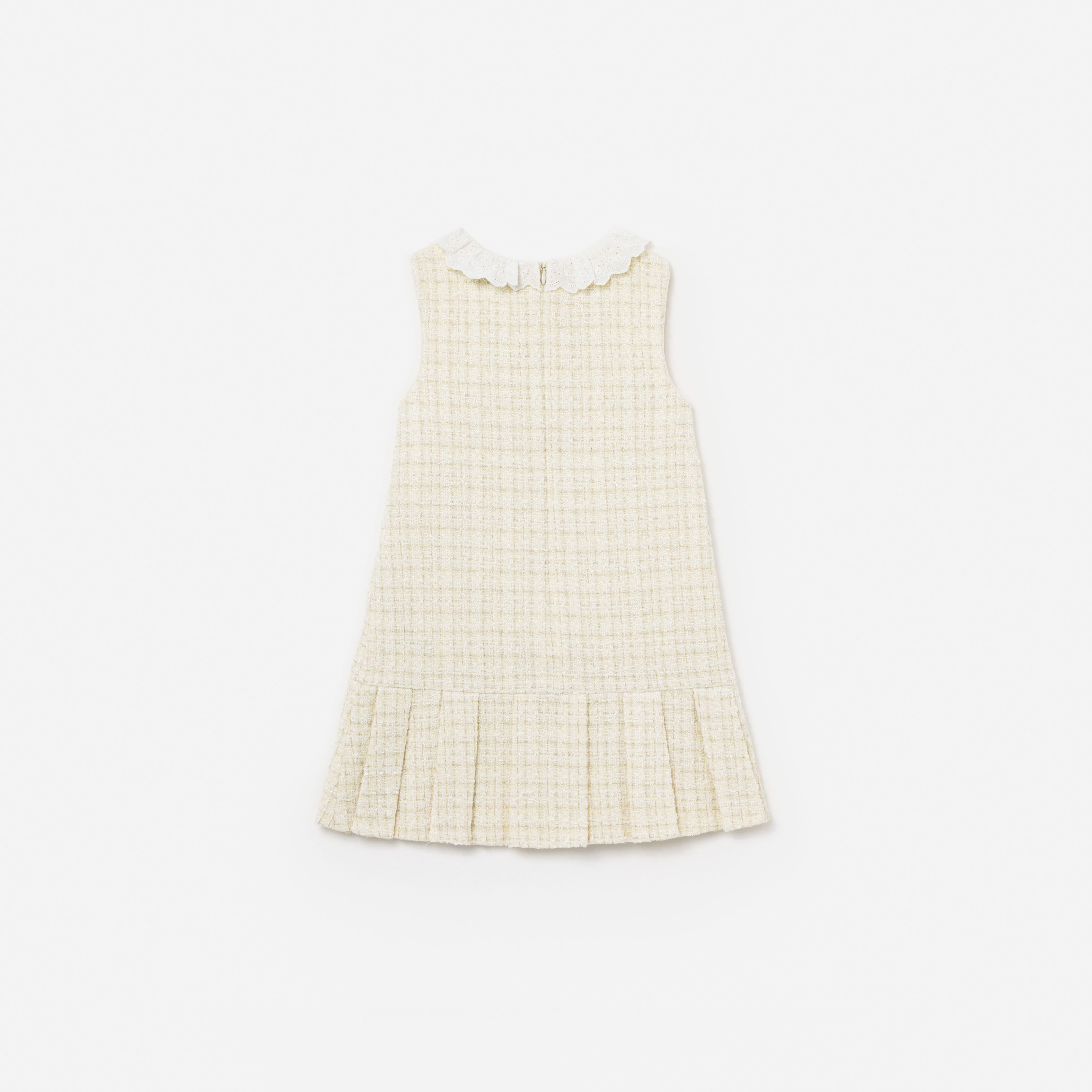 Cream Boucle Bow Dress