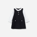 Black Boucle Lace Frill Dress