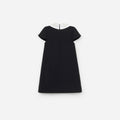 Black Crepe Bow Collar Dress