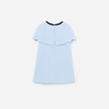 Blue Crepe Cape Dress