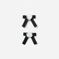 Black Chiffon Flower Bow Hair Clips