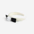 Cream Boucle Flower Bow Headband