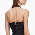 Indigo Denim Halterneck Midi Dress