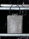 Silver Crystal Fishnet Bag