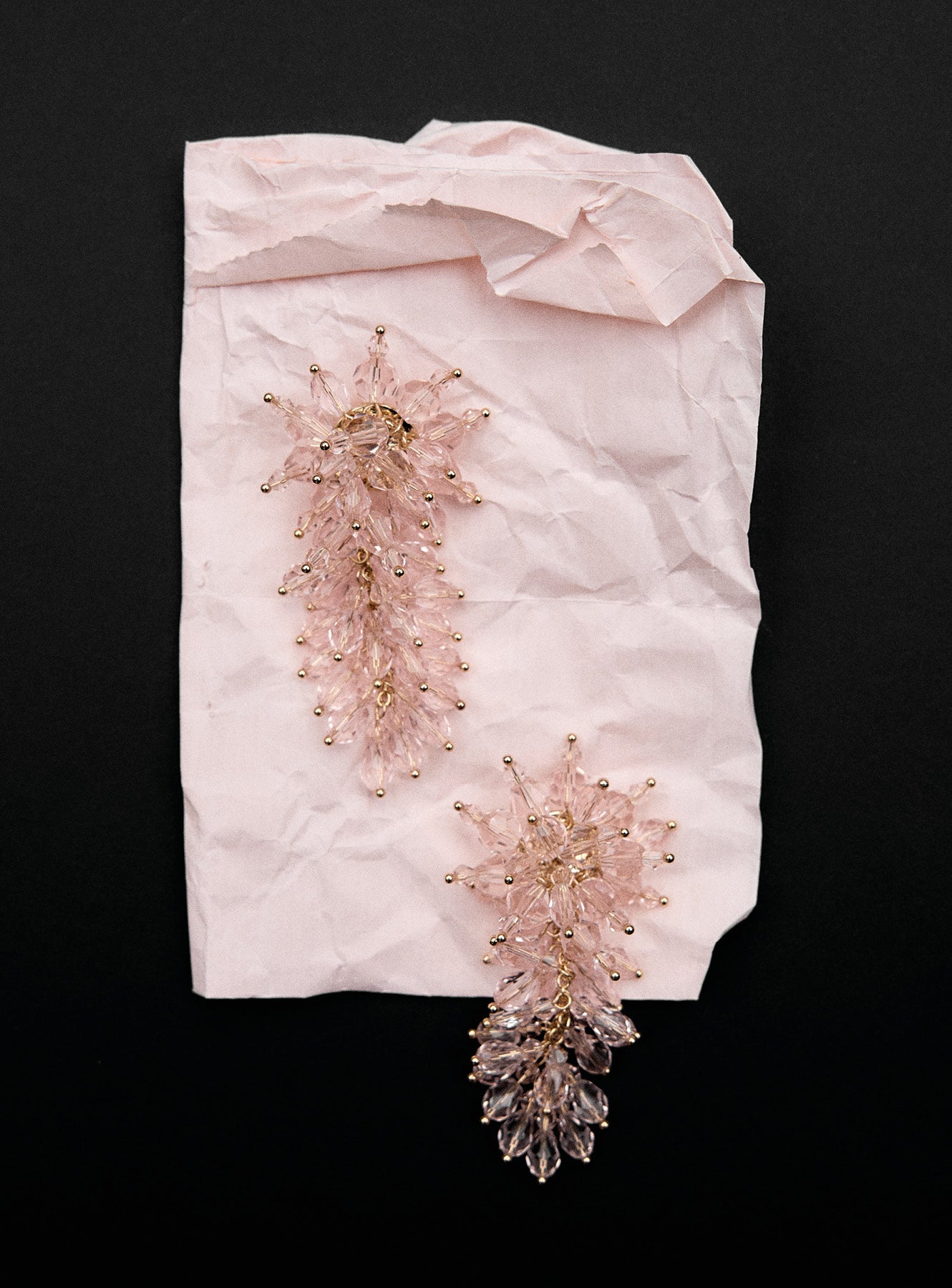 Pink Crystal Cluster Earrings