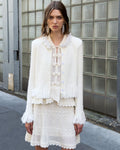 Cream Knit Peplum Mini Dress