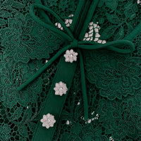 Green Cord Lace Midi Dress