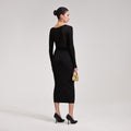 Black Knit Midi Dress