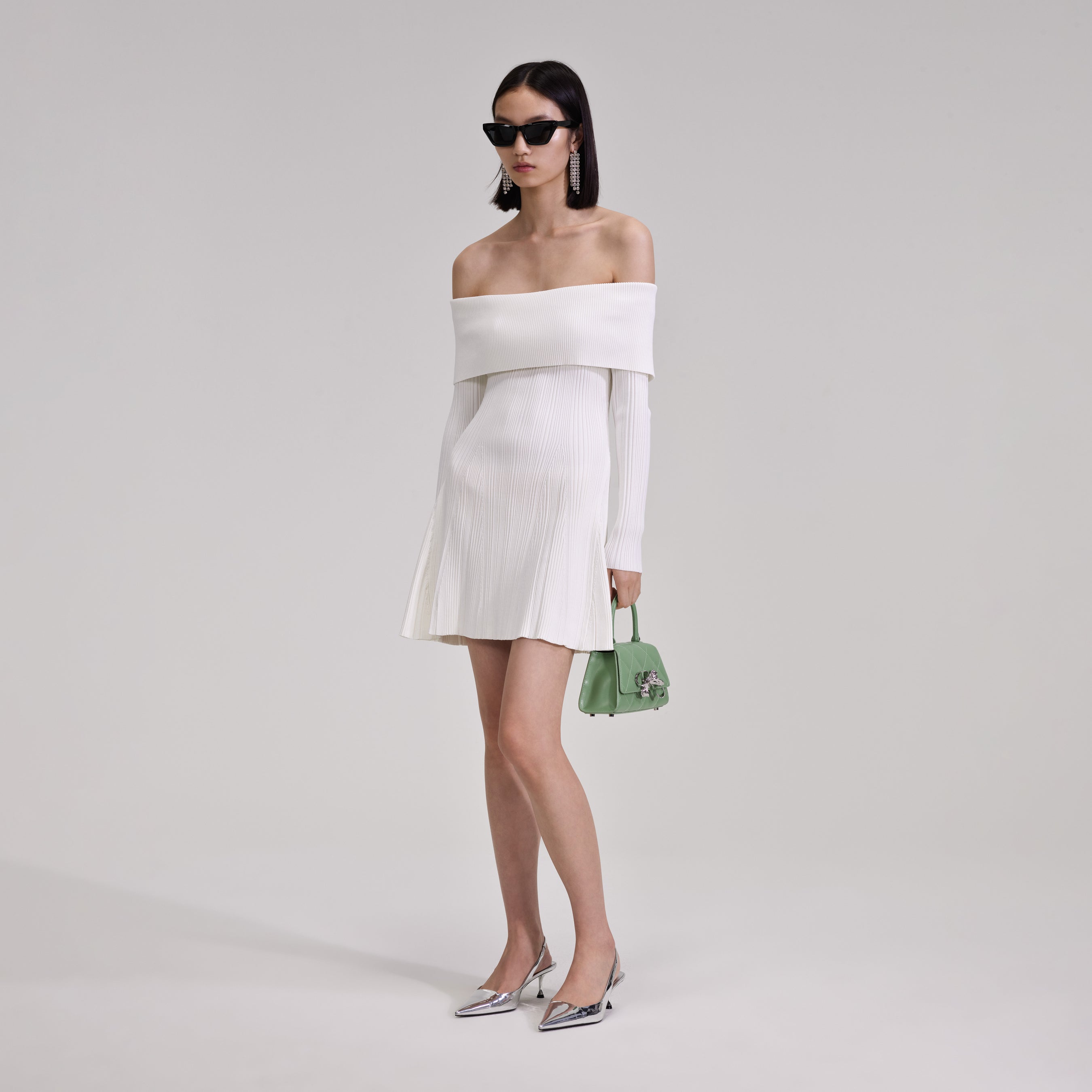 White Knit Mini Dress