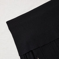 Black Ribbed Knit Bardot Top