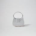 Silver Rhinestone Crescent Bow Micro Bag