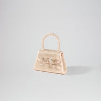 Gold Rhinestone Micro Bow Bag