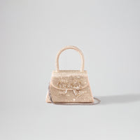 Gold Rhinestone Micro Bow Bag
