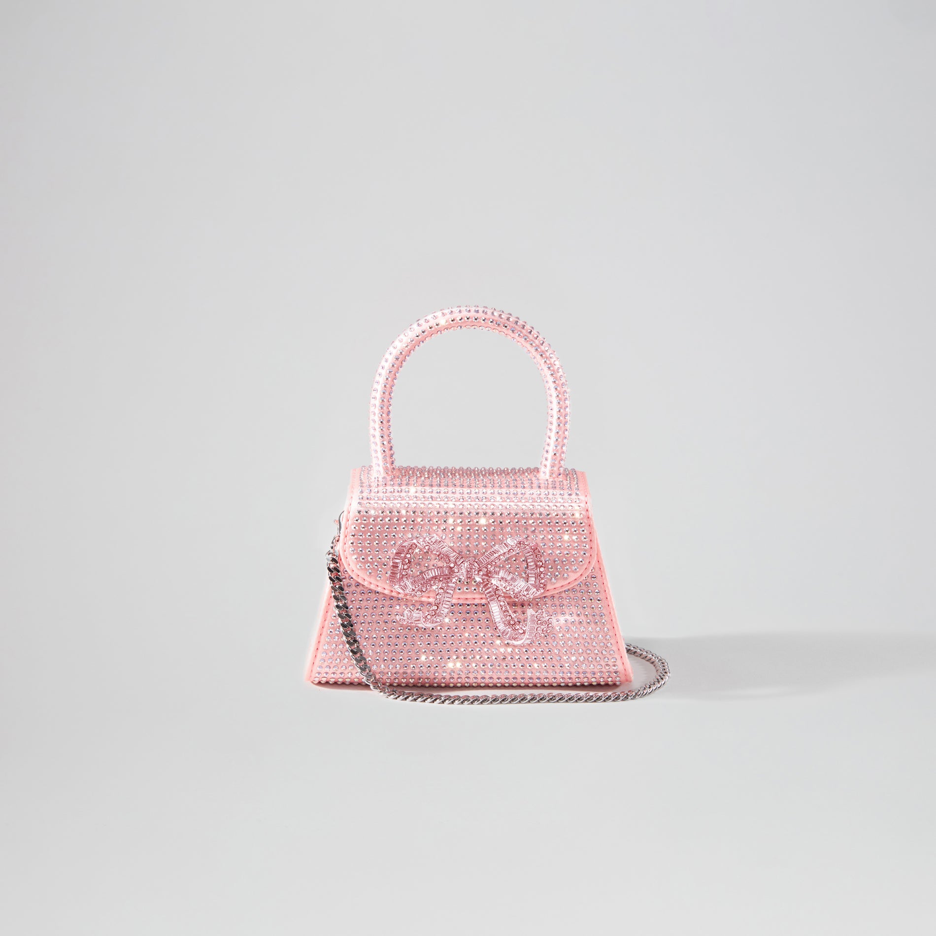 Pink Rhinestone Micro Bow Bag