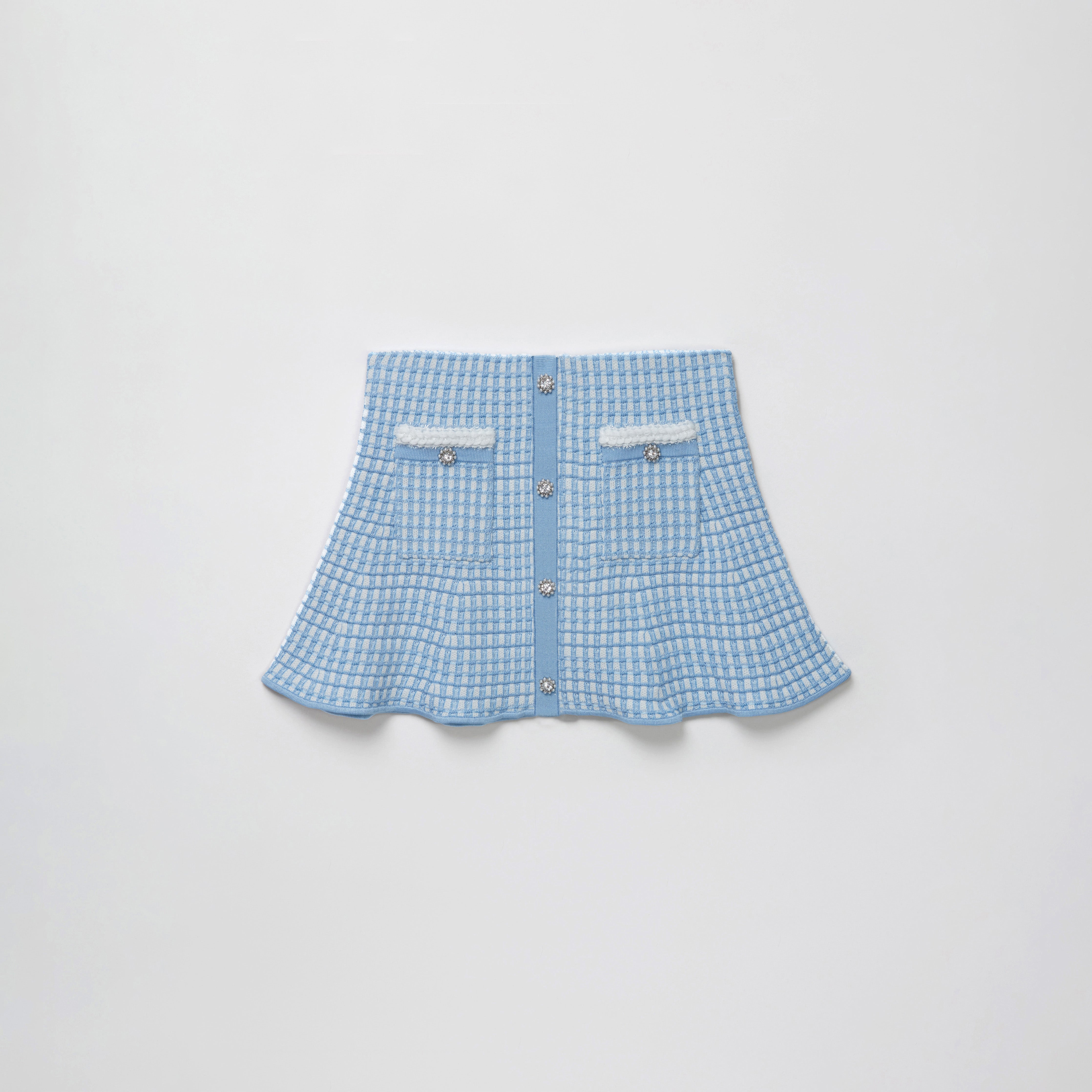 Light blue outlet gingham skirt