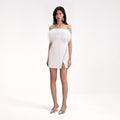 White Feather Mini Dress