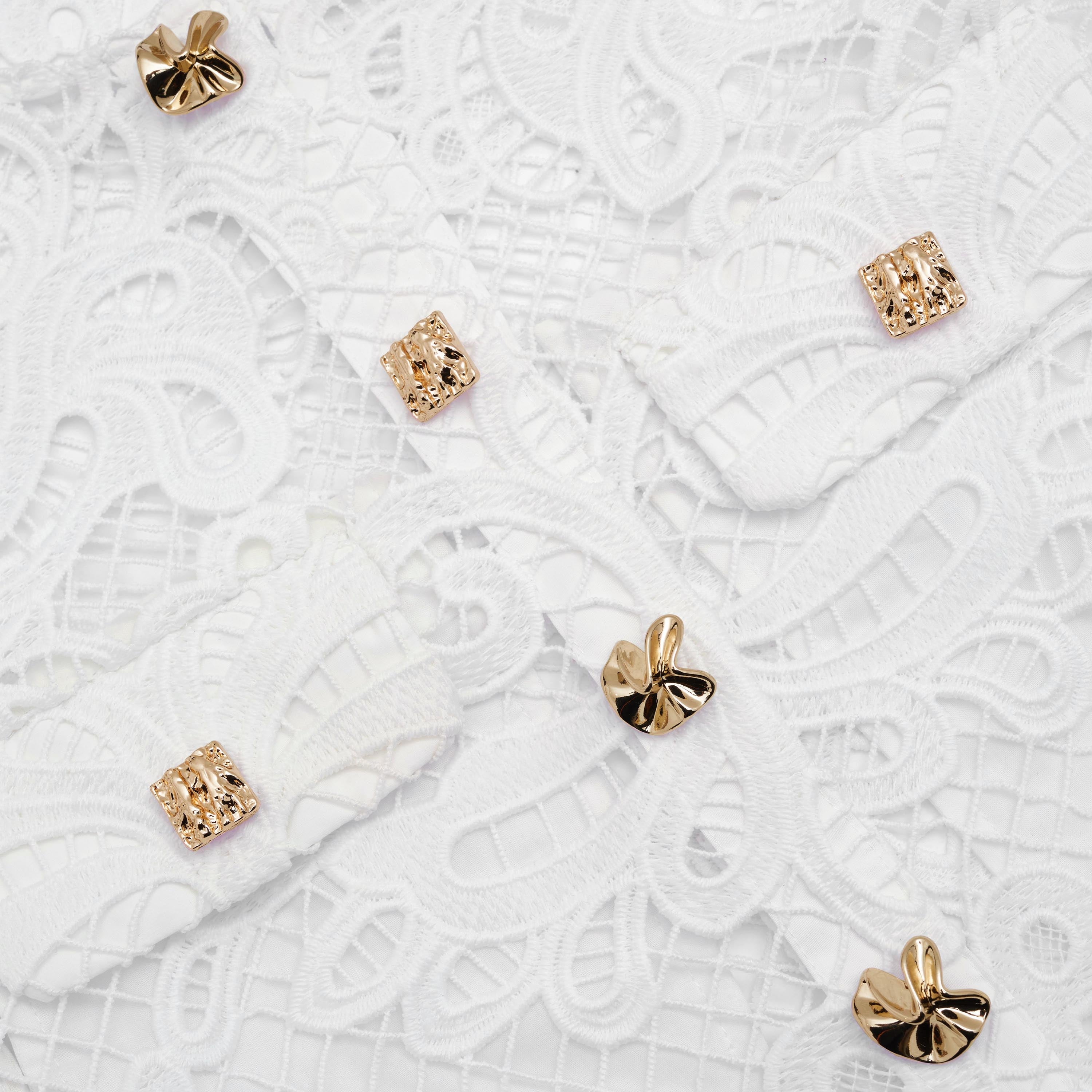 White Guipure Lace Top