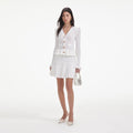 White Knit Peplum Mini Dress
