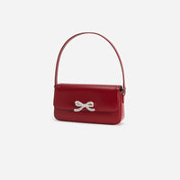 Burgundy Leather Baguette Bag