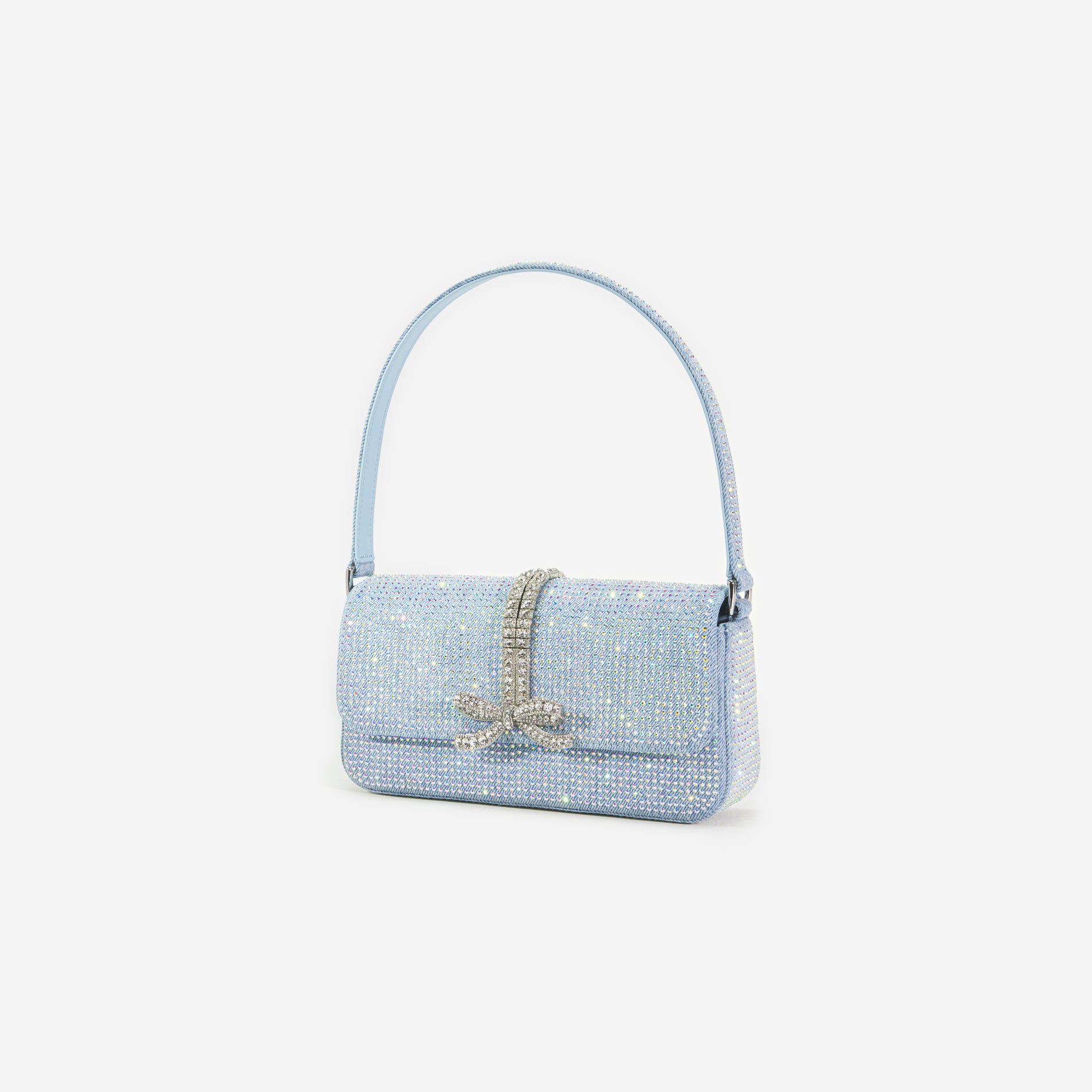 Blue Rhinestone Denim Shoulder Bag