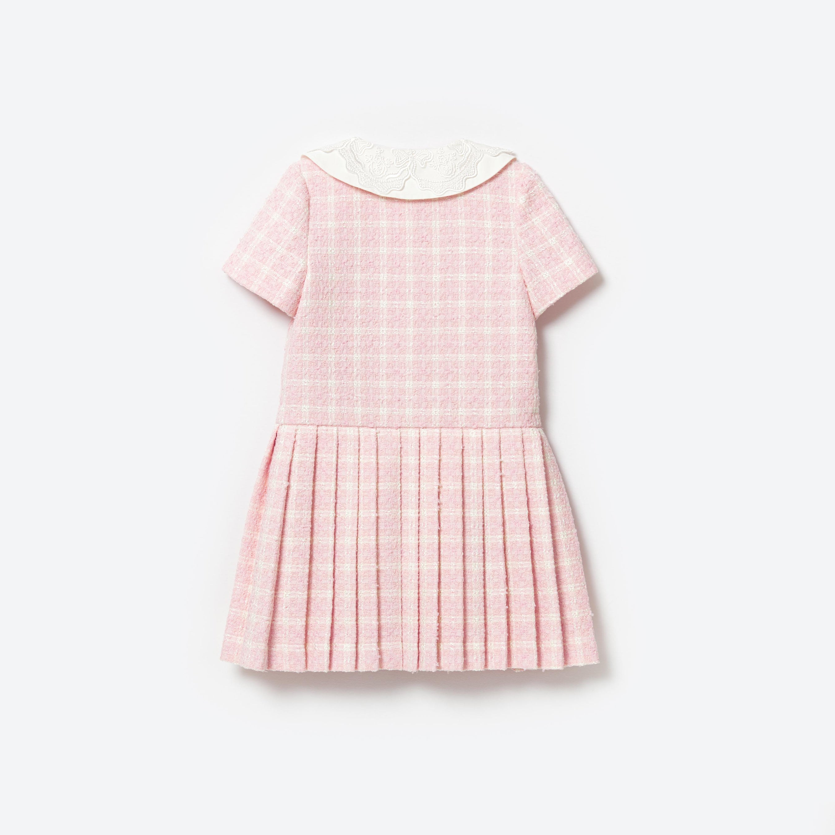 Pink Check Boucle Mini Dress