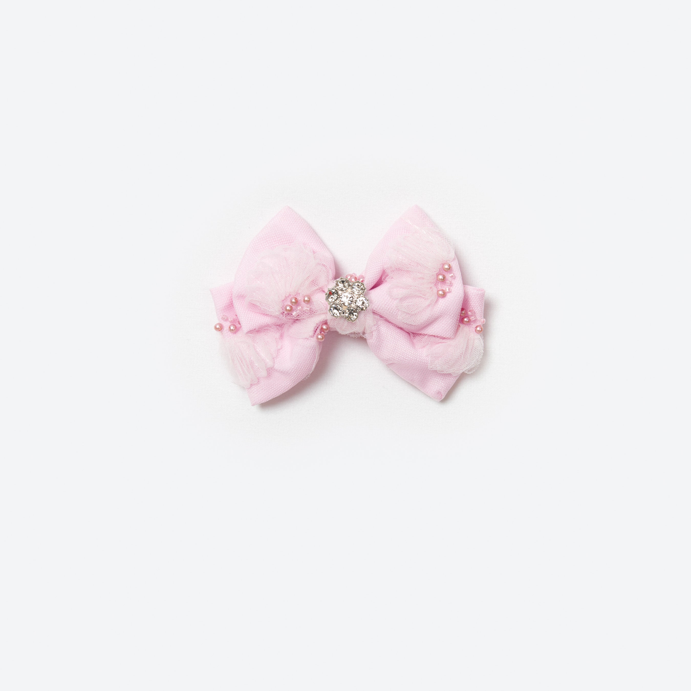 Pink Tulle Bow Hairclip