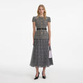 Houndstooth Tailored Midi Dress
