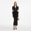 Black Bow Crochet Midi Dress