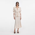 Cream Twill Midi Dress