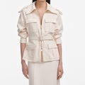 Cream Twill Midi Dress