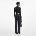 Black Cut Out Viscose Knit Top