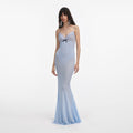 Blue Strappy Georgette Maxi Dress