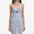 Blue Strappy Georgette Maxi Dress
