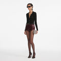 Black Viscose Knit Bodysuit