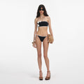 Black Crochet Flower Bikini Top