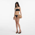 Black Crochet Flower Bikini Top